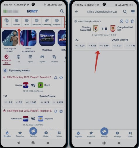 how to bet 1xbet football app